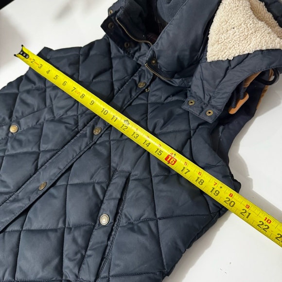 H&M cabincore cottagecore Navy blue Quilted Vest with Hood - Picture 5 of 7